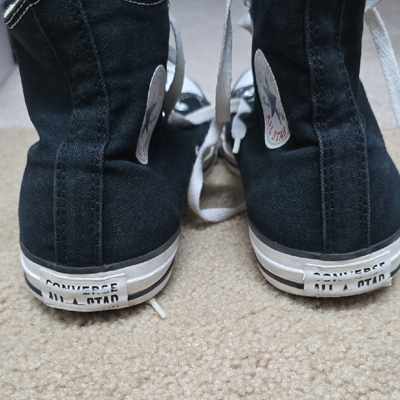 Converse Chuck Taylor Black and White High-Top Sneakers - Size 8.5 Men's - Picture 10 of 16